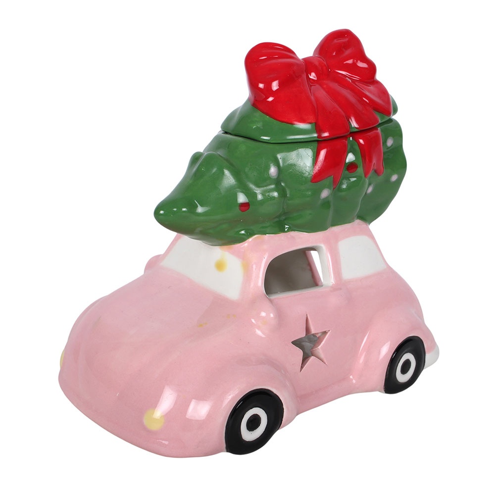 Something Different - Pink Car with Christmas Tree Ölbrenner/Teelichthalter fürs Raumdüfte - Mehrfarben